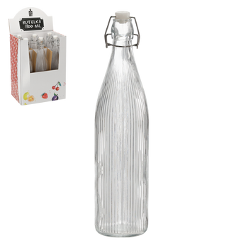 FĽAŠA 1100 ML Okrúhla S MECHANICKÝM KORKOM disp=6ks *0543