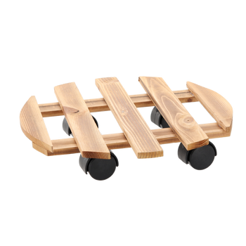 WOODEN POT STAND WITH WHEELS