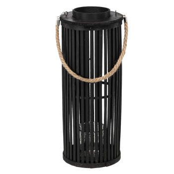 LAMPION DREWNIANY 50 x 24 CM CZARNY