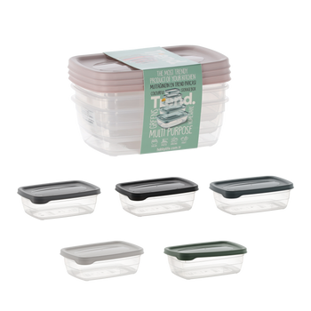 SADA 3 OBDĹŽNIKOVÝCH NÁDOB TREND BOX 0,6L *8861