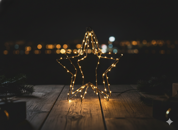 Vianočná ozdoba - LED hviezda 30 cm 95L teplá biela na batérie *0337