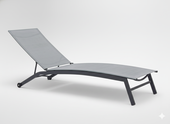 LEŻAK OGRODOWY 195x63x90cm SZARY