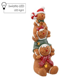 FIGURKA BOŽONAR. - TRI PERNÍKOVÉ POSTAVIČKY 16 X 16 X 43 CM LED *0967