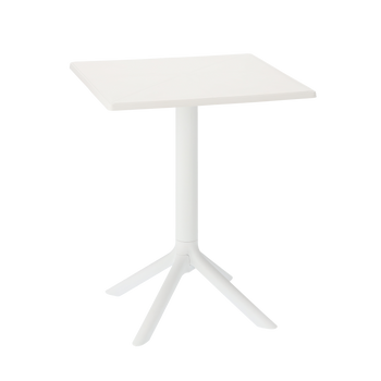 Štvorcový záhradný stôl 60 x 60 x 77,5 CM BIELY *0961