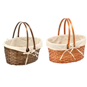 BAMBUSOVÝ KOŠ 31 x 22 x 15/28 CM S UCHYTMI A MATERIÁLOM *1690