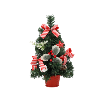 VÁNOČNÝ STROMEČEK 40 CM ČERVENÝ S HOLLY *2422
