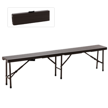 Skladacia turistická lavica 180 x 25 x 43 cm hnedá *0995