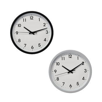 ZEGAR WISZĄCY OKRĄGŁY 22 x 22 x 3,8 CM BIAŁY/CZARNY *4627