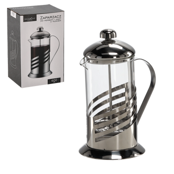 ČAJOVÝ A KÁVOVÝ ZAPARZÁČ 600 ML S TLAKOM *1410