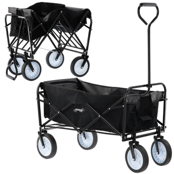 WÓZEK OGRODOWY CZARNY SKŁADANY 116x54x90cm *2426