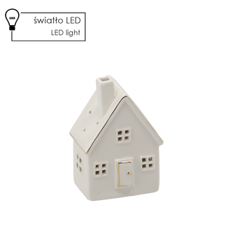 FIGURKA BOŽONÁR. - CERAMICKÝ DOMČEK 9,7 X 6,8 X 14,2 CM LED balenie=2ks *1216