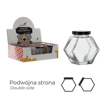 ŠESTIOKÁLNA SKLENIČKA S viečkom 180 ML DISPLAY=12ks *5208