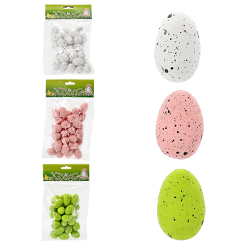 SET OF 36 EASTER EGGS WHITE/PINK/GREEN